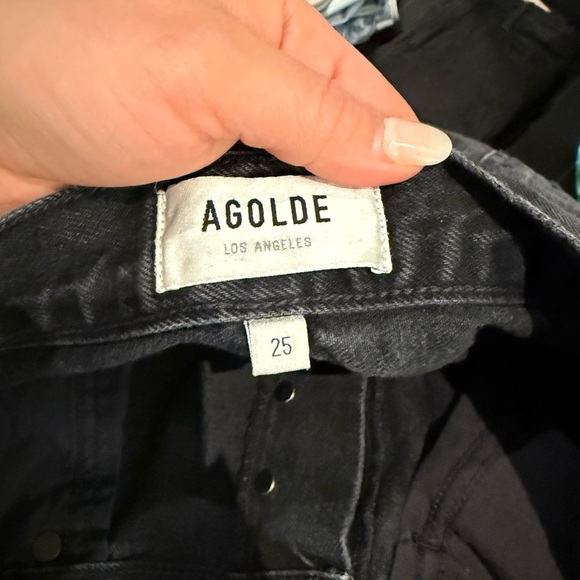 AGOLDE Dee Black Jean Shorts Womens Size 25 - Picture 2 of 11